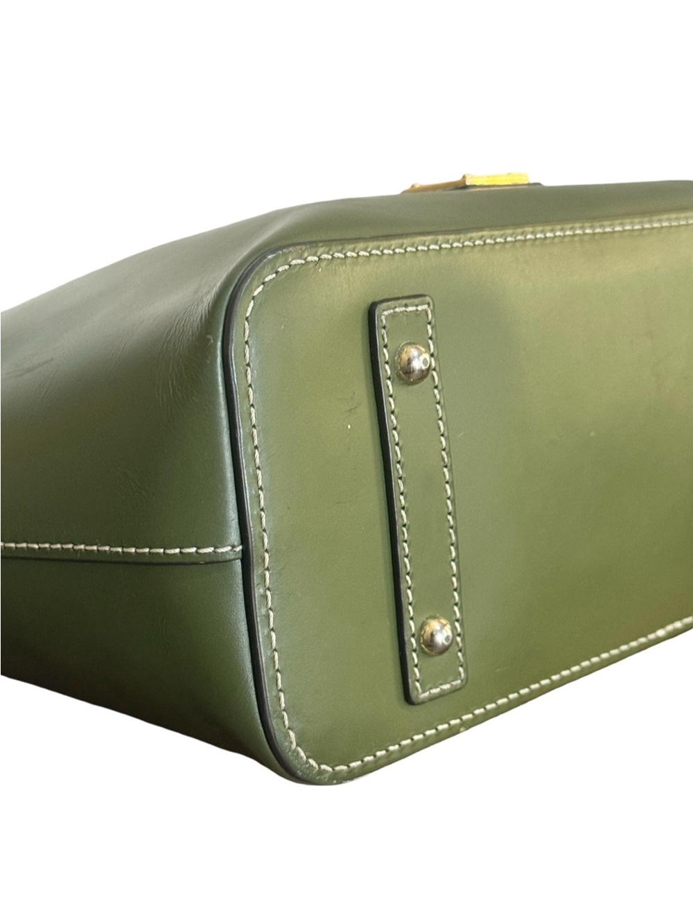 Dooney & Bourke Olive Green Leather Tote Bag with Gold Hardware! - Picture 6 of 13